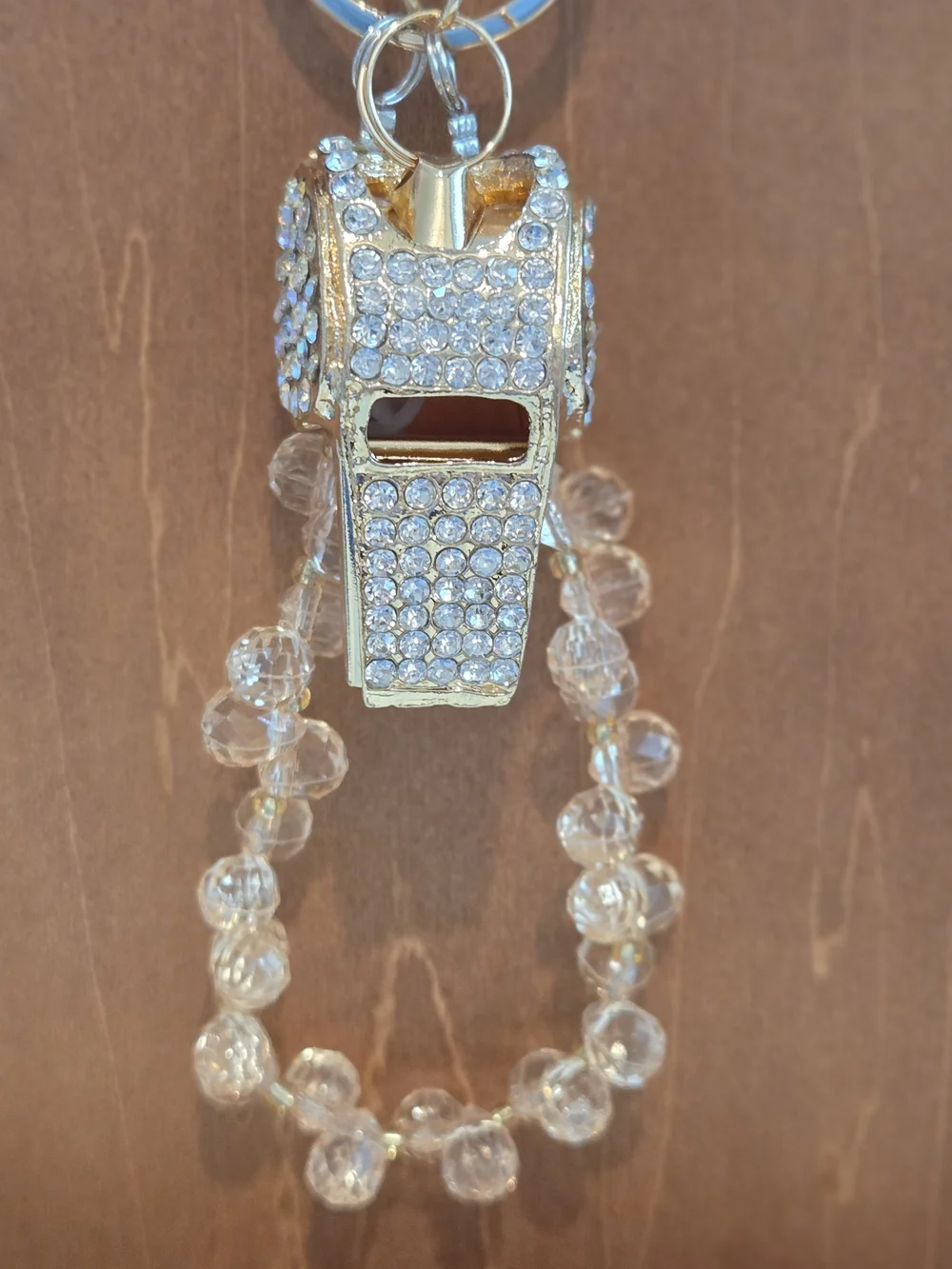 SAFETY FIRST! High End Beautuful Crystal Safety Whistle Keychain-Beaded Wristlet